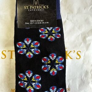 Men's Black Patterned Dress Socks